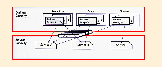 Figure 5.8 Connecting Business and Service Capacity Management
